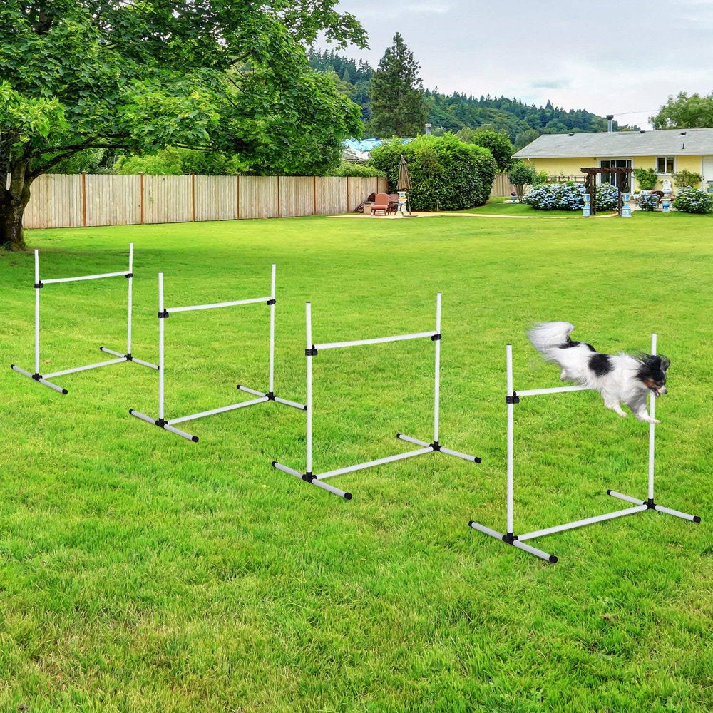 Carevas Set of 4 Piece Adjustable Dog Jump Bar Pet Exercise Kit Training Equipment with Carrying Case Animals & Pet Supplies > Pet Supplies > Dog Supplies > Dog Treadmills Carevas   