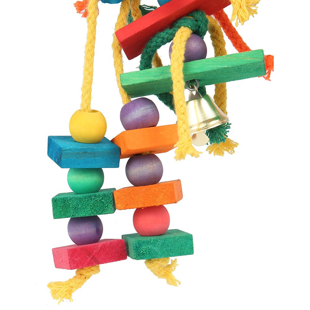 HOTBEST Large Parrot Pet Bird Toys Budgie Perch Cockatiel Chew Hanging Cage Wooden Br Animals & Pet Supplies > Pet Supplies > Bird Supplies > Bird Toys HOTBEST   