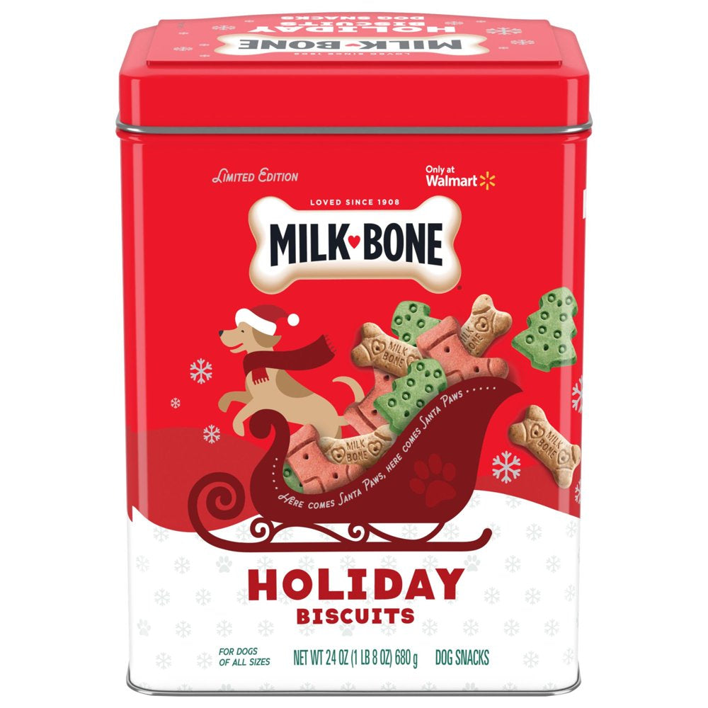 Milk-Bone Holiday Dog Biscuits, 24 Oz. Tin Animals & Pet Supplies > Pet Supplies > Dog Supplies > Dog Treats The J.M. Smucker Company   