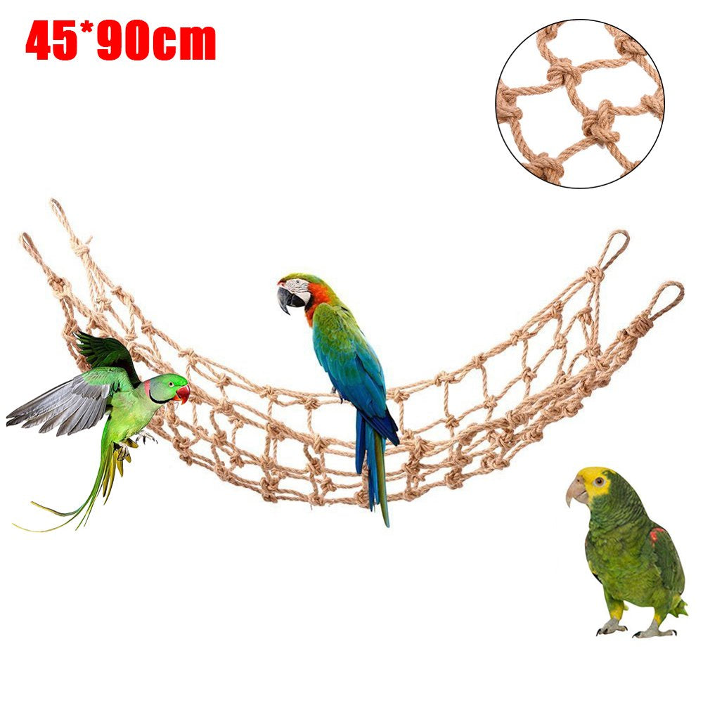 Shulemin Pet Bird Parrot Climbing Hanging Rope Swing Hammock Net Game Play Gym Cage Toy,45X90Cm Animals & Pet Supplies > Pet Supplies > Bird Supplies > Bird Gyms & Playstands Shulemin   