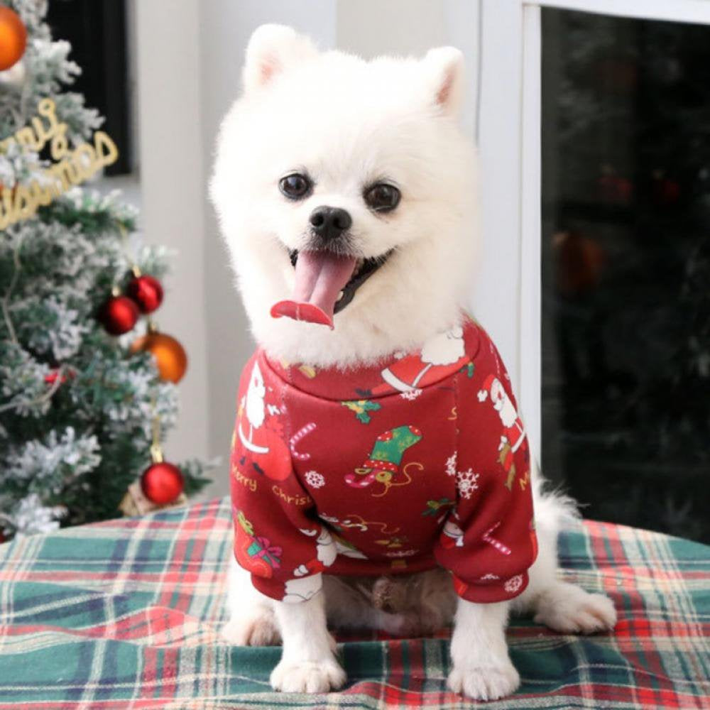 Christmas Dog Pajamas Winter Pet Dog Clothes Dog Xmas Apparel Coat Costume for Small Medium Large Dogs Cats Chihuahua Animals & Pet Supplies > Pet Supplies > Cat Supplies > Cat Apparel Manfiter   