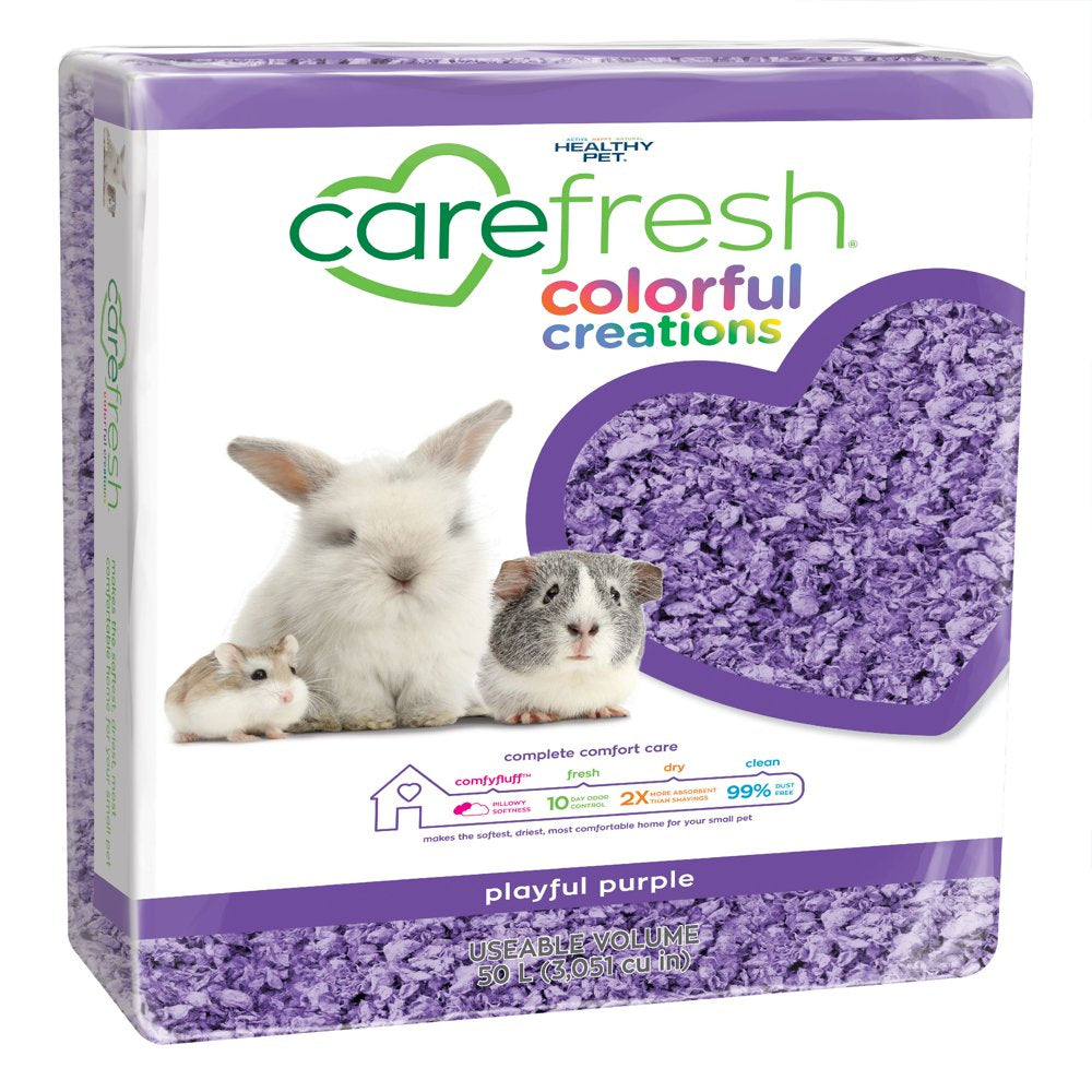 Carefresh Natural Soft Paper Fiber, Small Pet Bedding, Purple, 50L Animals & Pet Supplies > Pet Supplies > Small Animal Supplies > Small Animal Bedding Healthy Pet   