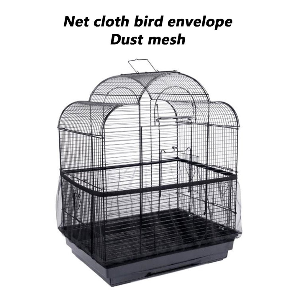 Happybear Mesh Bird Cage Cover Nylon Dustproof Birdcage Parrot Cage Net Pet Accessories (Black M) Animals & Pet Supplies > Pet Supplies > Bird Supplies > Bird Cage Accessories Happybear   