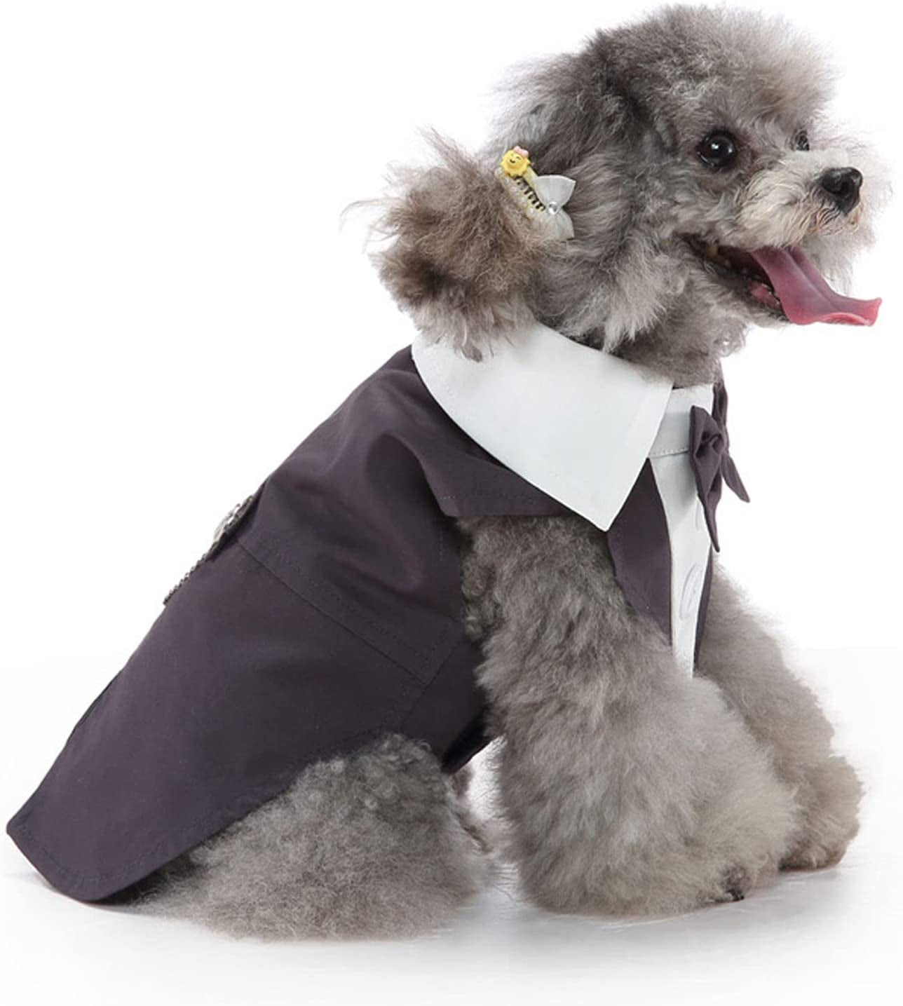 Dog Stylish Suit Bow Tie Costume Dog Formal Clothes Classic Dog Costumes Tuxedo Style Lightweight Comfortable Dog Bow Tie Suit for Wedding Party Puppy Tuxedo Wedding (M) Animals & Pet Supplies > Pet Supplies > Dog Supplies > Dog Apparel Zerodis   