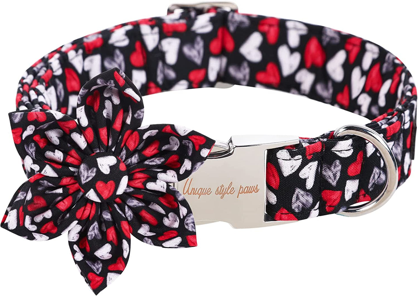 Unique Style Paws Mother'S Day Dog Collar with Bow Tie Blue Heart Puppy Collar Best Gift for Small Medium Large Boys Girls-M Animals & Pet Supplies > Pet Supplies > Dog Supplies > Dog Apparel Unique style paws   