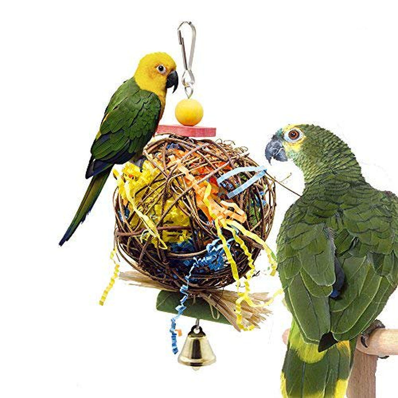 Luonfels Bird Chewing Toys Foraging Shredder Paper Toy for Parakeet, Cockatiel, Budgie 2 Packs