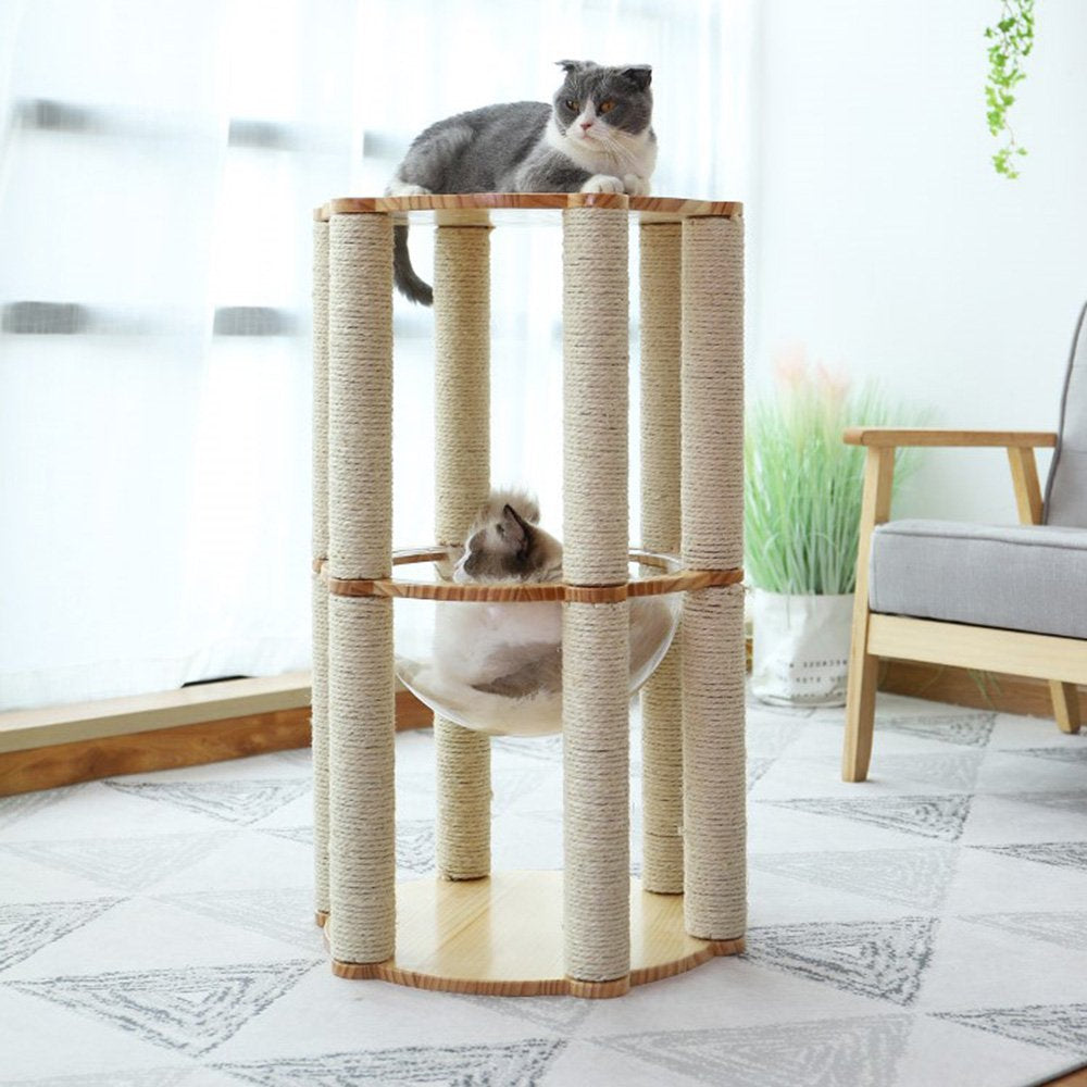 INSTACHEW Hexagon Tower Scratch Post Hammock Bed for Large, Medium, and Small Cat, Lounge Furniture for Beloved Pet, Cozy Nest for Sleeping and Playing Animals & Pet Supplies > Pet Supplies > Cat Supplies > Cat Beds INSTACHEW   