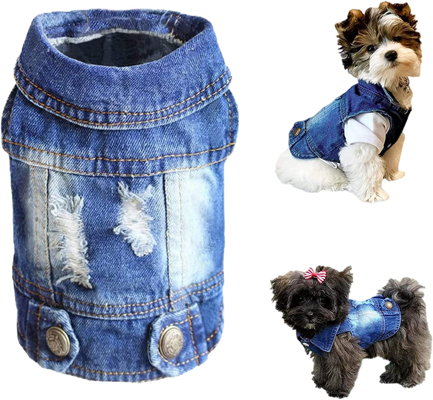 ARTWIND Pet Clothes Dog Jeans Jacket Cool Blue Denim Coat Small Medium Dogs Lapel Vests Classic Hoodies Puppy Blue Vintage Washed Clothes Animals & Pet Supplies > Pet Supplies > Dog Supplies > Dog Apparel ARTWIND Blue A XX-Large 