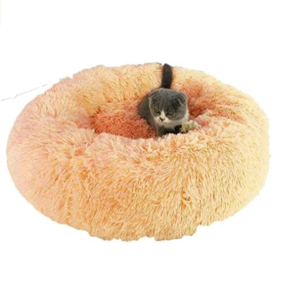 Pudcoco Pet Dog Cat Calming Bed Warm Soft Plush round Cute Nest Sleeping Animals & Pet Supplies > Pet Supplies > Cat Supplies > Cat Beds Pudcoco 70 cm Apricot 