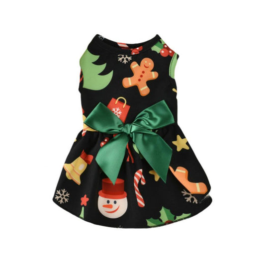 Oaktree Holiday Dog Dress Cute Chrisimas Pet Dresses Skirts Christmas Doggie Bowknot Dresses Thanksgiving Puppy Festival Skirts Pet Summer Apparel Clothes for Dogs Cats Pets Animals & Pet Supplies > Pet Supplies > Dog Supplies > Dog Apparel Oaktree M Black 