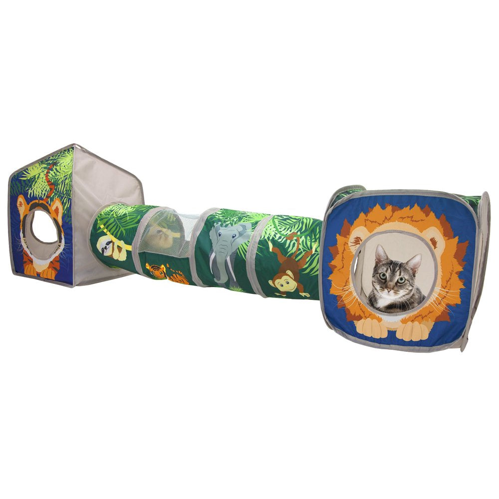 Kitty City Pop Open Jungle Combo,Collapsible Cat Cube, Play Kennel, Cat Bed, Tunnel, Cat Toys Animals & Pet Supplies > Pet Supplies > Cat Supplies > Cat Toys SportPet Designs   