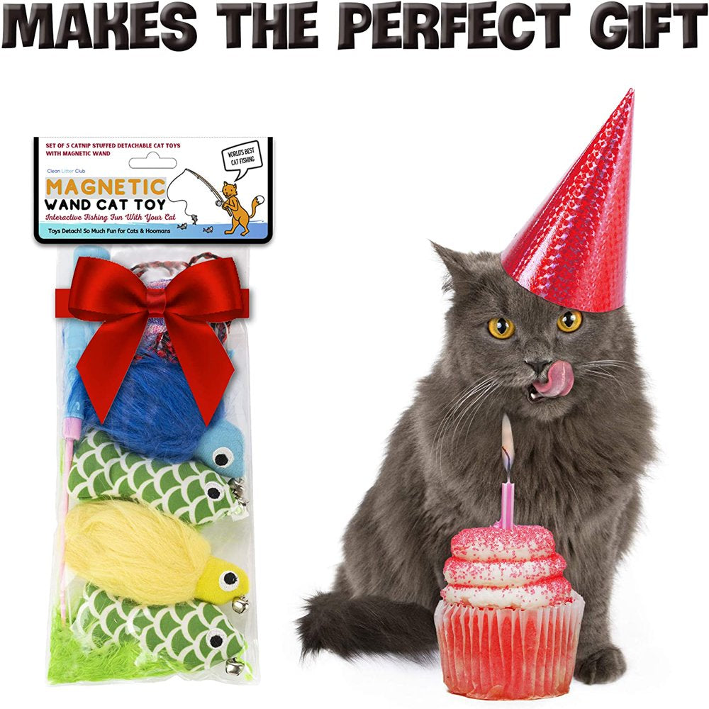Clean Litter Club Magnetic Cat Fishing Toy-5 Catnip Teaser Toys Animals & Pet Supplies > Pet Supplies > Cat Supplies > Cat Toys clean litter club   