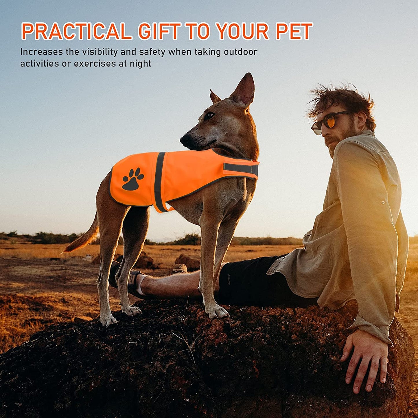 Geyoga 2 Pieces Dog Reflective Vest Adjustable Dog Safety Vest PET Dog High Visibility Dog Hunting Vest Dog Jacket Apparel for Outdoor Activities Walking Hunting (Orange) Animals & Pet Supplies > Pet Supplies > Dog Supplies > Dog Apparel Geyoga   