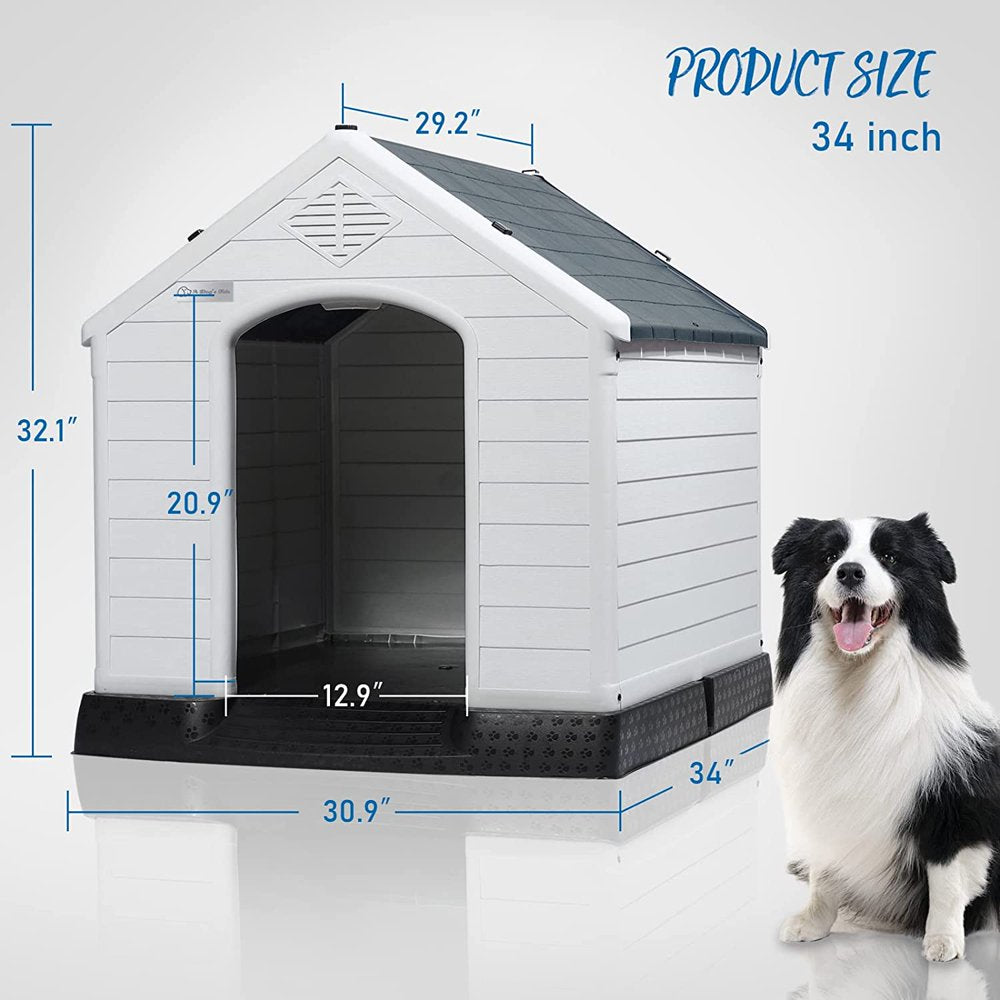 Waleaf Plastic Dog House Outdoor Indoor for Small Medium Larige Dogs,Waterproof Dog Houses with Elevated Floor and Air Vents,Durable Ventilate & Easy Clean and Assemble Animals & Pet Supplies > Pet Supplies > Dog Supplies > Dog Houses Vitesse   