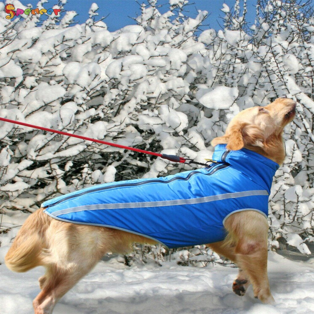 Spencer Winter Dog Coat Jacket Waterproof Warm Pet Vest Reflective Snowsuit Cold Weather Puppy Dog Outwear Apparels for Medium Large Dogs "Blue,6Xl"