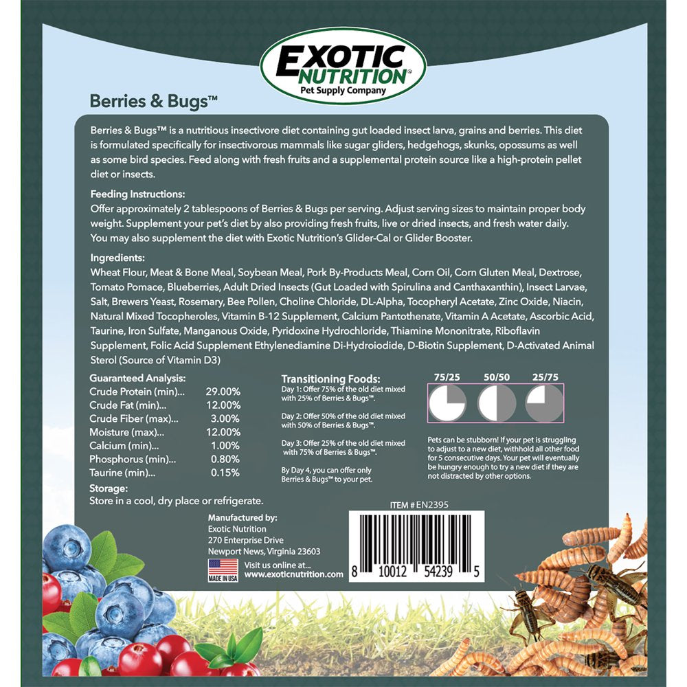 Exotic Nutrition Berries & Bugs 1.5 Lb. Animals & Pet Supplies > Pet Supplies > Small Animal Supplies > Small Animal Food Exotic Nutrition   