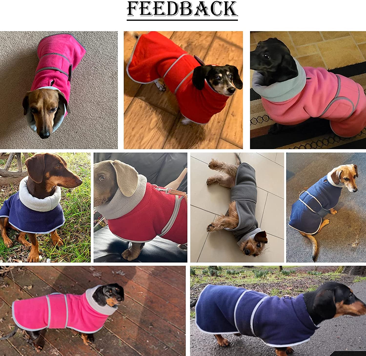 Dachshund Coats Sausage Dog Fleece Coat in Winter Miniature Dachshund Clothes with Hook and Loop Closure and High Vis Reflective Trim Safety - Red - S Animals & Pet Supplies > Pet Supplies > Dog Supplies > Dog Apparel Morezi   