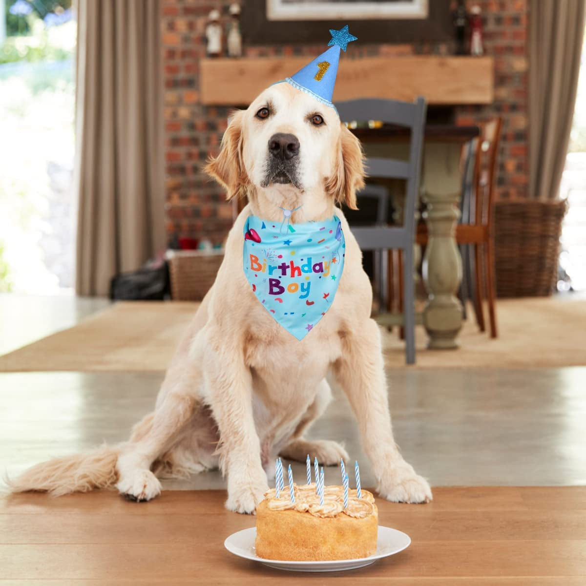 Yicostar Dog Birthday Party Supplies, Dog Birthday Bandana Scarf Dog Puppy Birthday Hat with Numbers for Small Medium Large Dogs Pet Animals & Pet Supplies > Pet Supplies > Dog Supplies > Dog Apparel Yicostar   