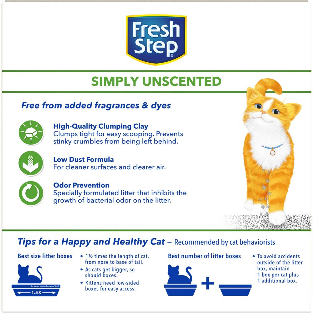 Fresh Step Simply Unscented Litter, Clumping Cat Litter, 14 Lbs (Packaging May Vary) Animals & Pet Supplies > Pet Supplies > Cat Supplies > Cat Litter The Clorox Company   
