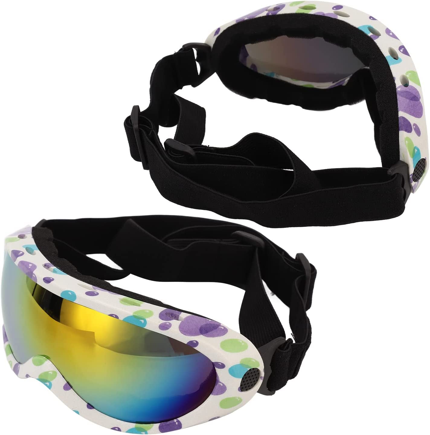 Dog Sunglasses, Dog Goggles Pet Glasses Eye UV Protection Winproof for Dogs Eyes Protection Red Lens (Pink Blue Frame) Animals & Pet Supplies > Pet Supplies > Dog Supplies > Dog Apparel RiToEasysports Pink Blue Frame  