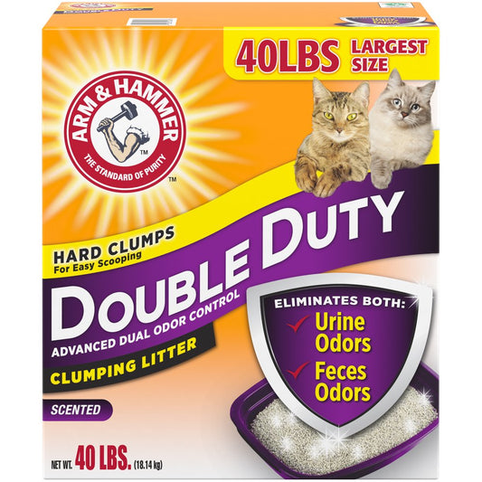 Arm & Hammer Double Duty Dual Advanced Odor Control Scented Clumping Cat Litter, 40Lb Animals & Pet Supplies > Pet Supplies > Cat Supplies > Cat Litter Church & Dwight Co., Inc. 40 lbs  