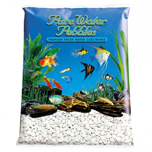 Pure Water Pebbles Aquarium Gravel - Platinum White Frost 25 Lbs (8.7-9.5 Mm Grain) Pack of 2