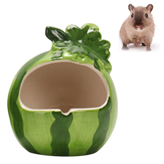 Ceramic Hamster Bed Houses Cartoon Shape Small Pet Animals Habitat Cage House Summer Cool Hamster Hideout Nest