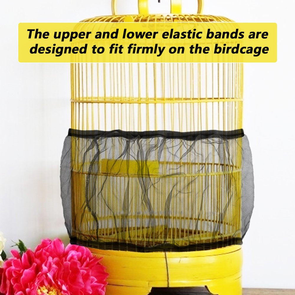 Happybear Mesh Bird Cage Cover Nylon Dustproof Birdcage Parrot Cage Net Pet Accessories (Black M) Animals & Pet Supplies > Pet Supplies > Bird Supplies > Bird Cage Accessories Happybear   