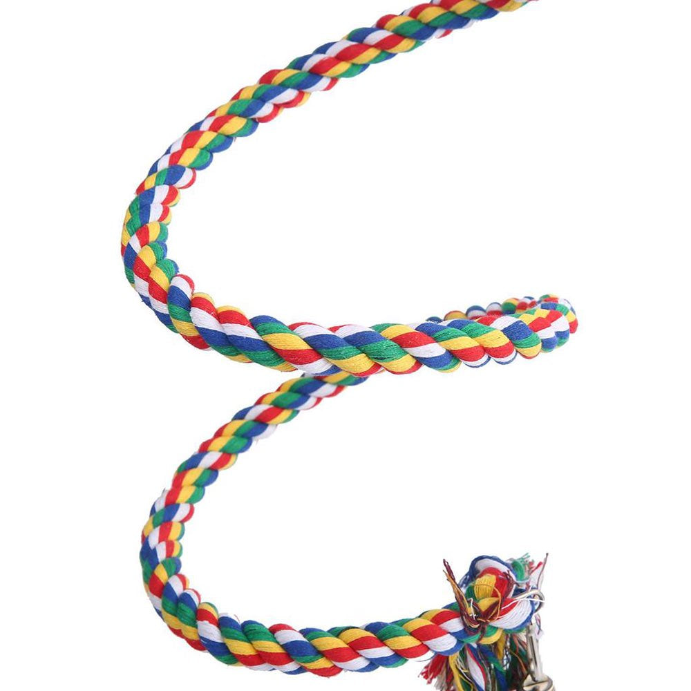 Parrot Rope Toy with Bell Braided Parrot Chew Rope Bird Cage Cockatiel Toy Pet Bird Training Accessories Pet Plaything Supplies Animals & Pet Supplies > Pet Supplies > Bird Supplies > Bird Cage Accessories FebMiss   