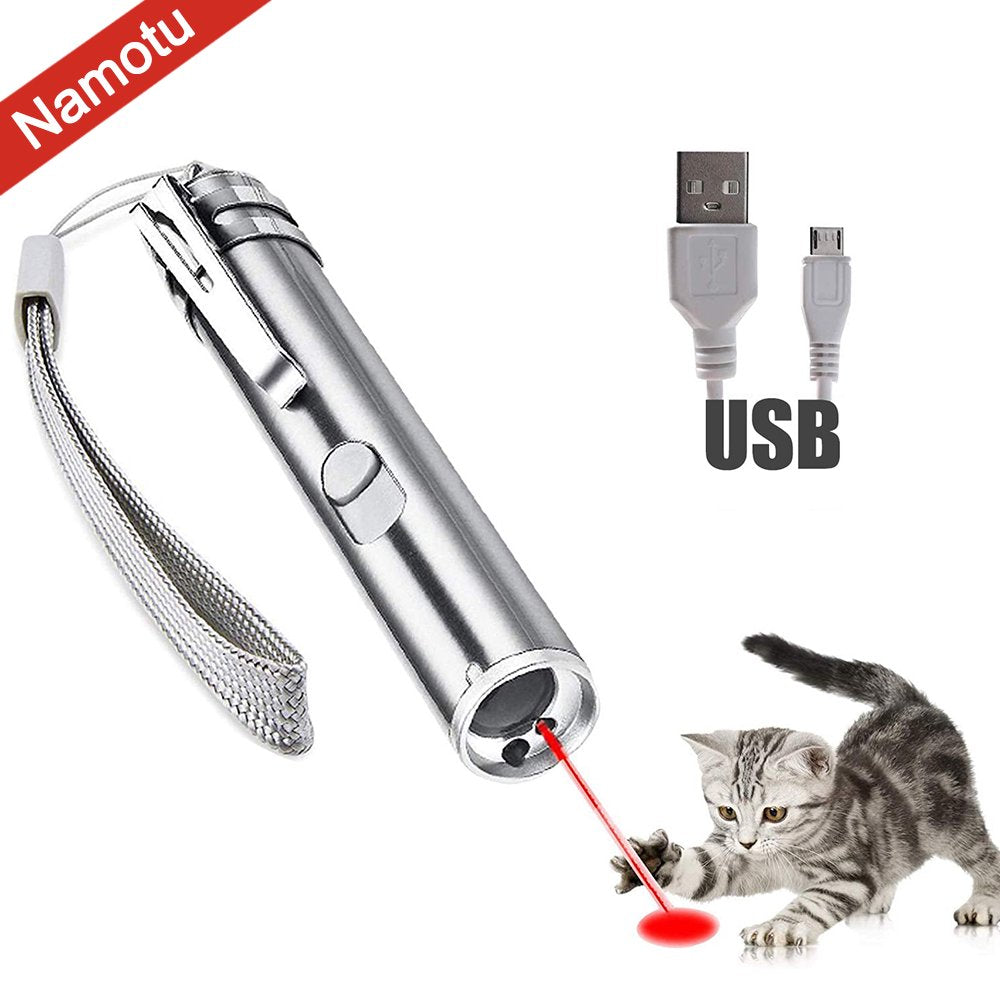 Laser Pointer for Cats USB Rechargeable, Cat Dog Interactive Lazer Toy, Pet Training Exercise Chaser Tool, 3 Mode - Red Light LED Flashlight UV Light with a Squeaky Mouse Animals & Pet Supplies > Pet Supplies > Cat Supplies > Cat Toys GLiving   