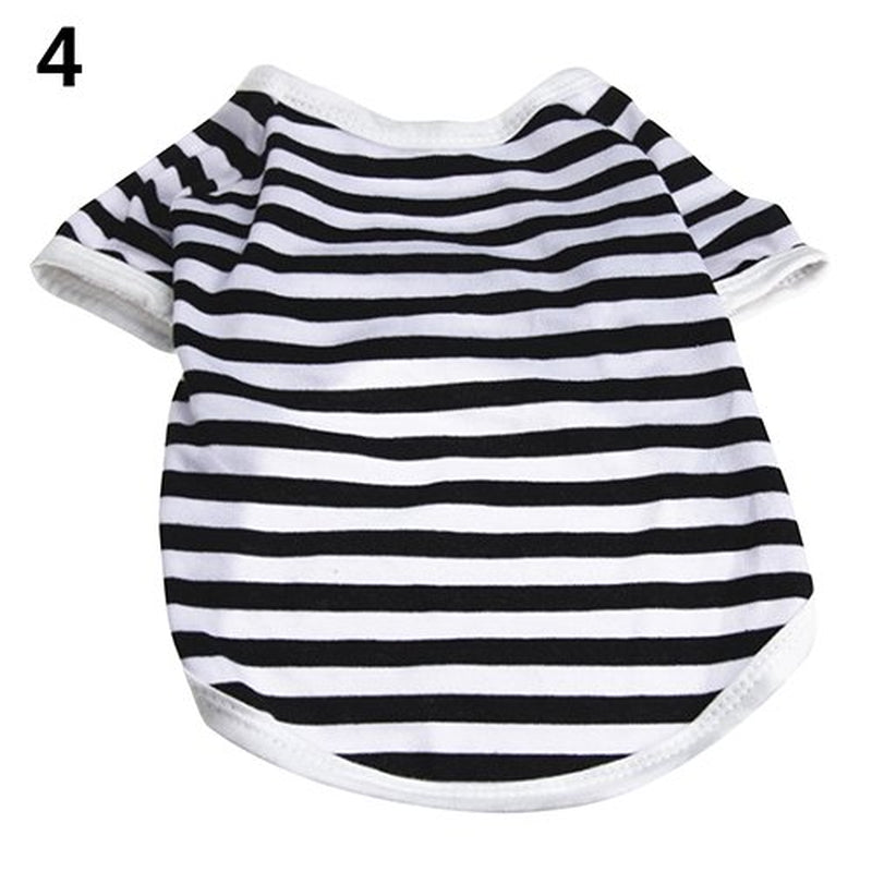Cheers.Us Dog Shirts Pet Clothes Striped Clothing Dog Cat Strip Style Casual Apparel Clothes Vest T Shirt, Doggy Breathable Shirts for Small Medium Large Dogs Kitten Boy and Girl Animals & Pet Supplies > Pet Supplies > Cat Supplies > Cat Apparel Cheers.US   
