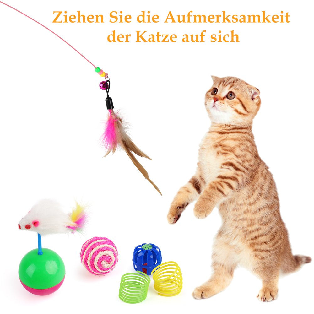 Legendog 20PCS Cat Toys Set Kitten Interactive Toy Assortments Rainbow Tunnel Cats Feather Teaser Wand Spring Toy Mouse Toys Cat Bell Ball for Indoor Kitty Cats Animals & Pet Supplies > Pet Supplies > Cat Supplies > Cat Toys Legendog   