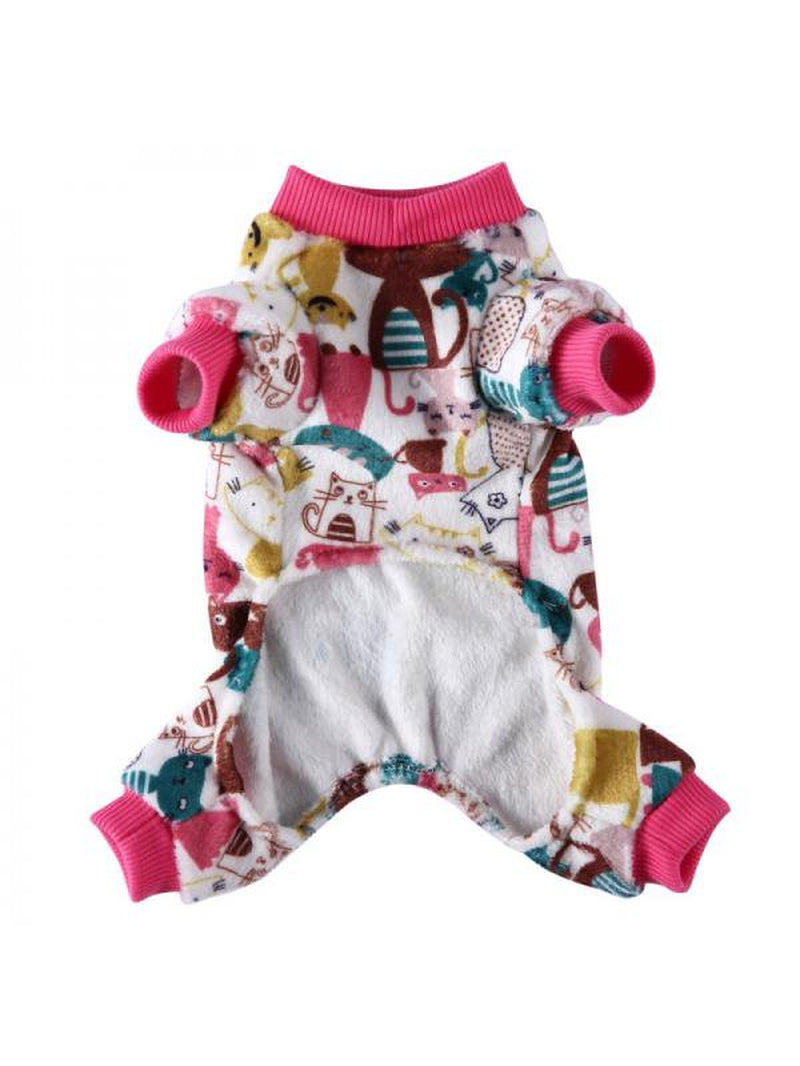 Dragonus Small Dog Fleece Soft Pajamas Jumpsuit Pet Puppy Cat Winter Clothes Warm Apparel Animals & Pet Supplies > Pet Supplies > Dog Supplies > Dog Apparel Dragonus   