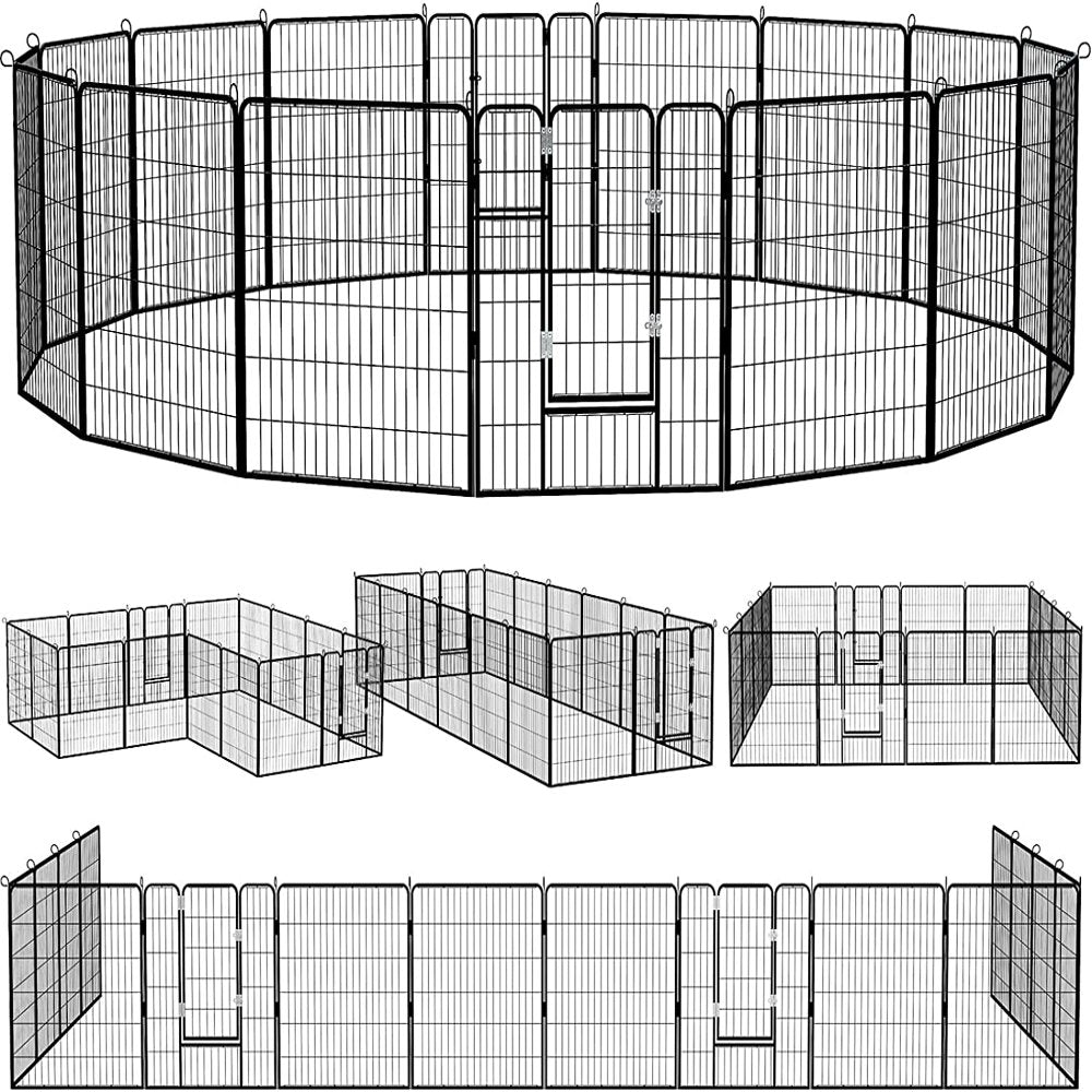 Waleaf Bold Dog Playpen for Outdoor, 16 Panels 24''/30''/40'' Height Metal Puppy Dog Fence Indoor Outdoor,Pet Exercise Pen for Rv,Camping,Yard Animals & Pet Supplies > Pet Supplies > Dog Supplies > Dog Kennels & Runs Vitesse 16 Panels 40inch  