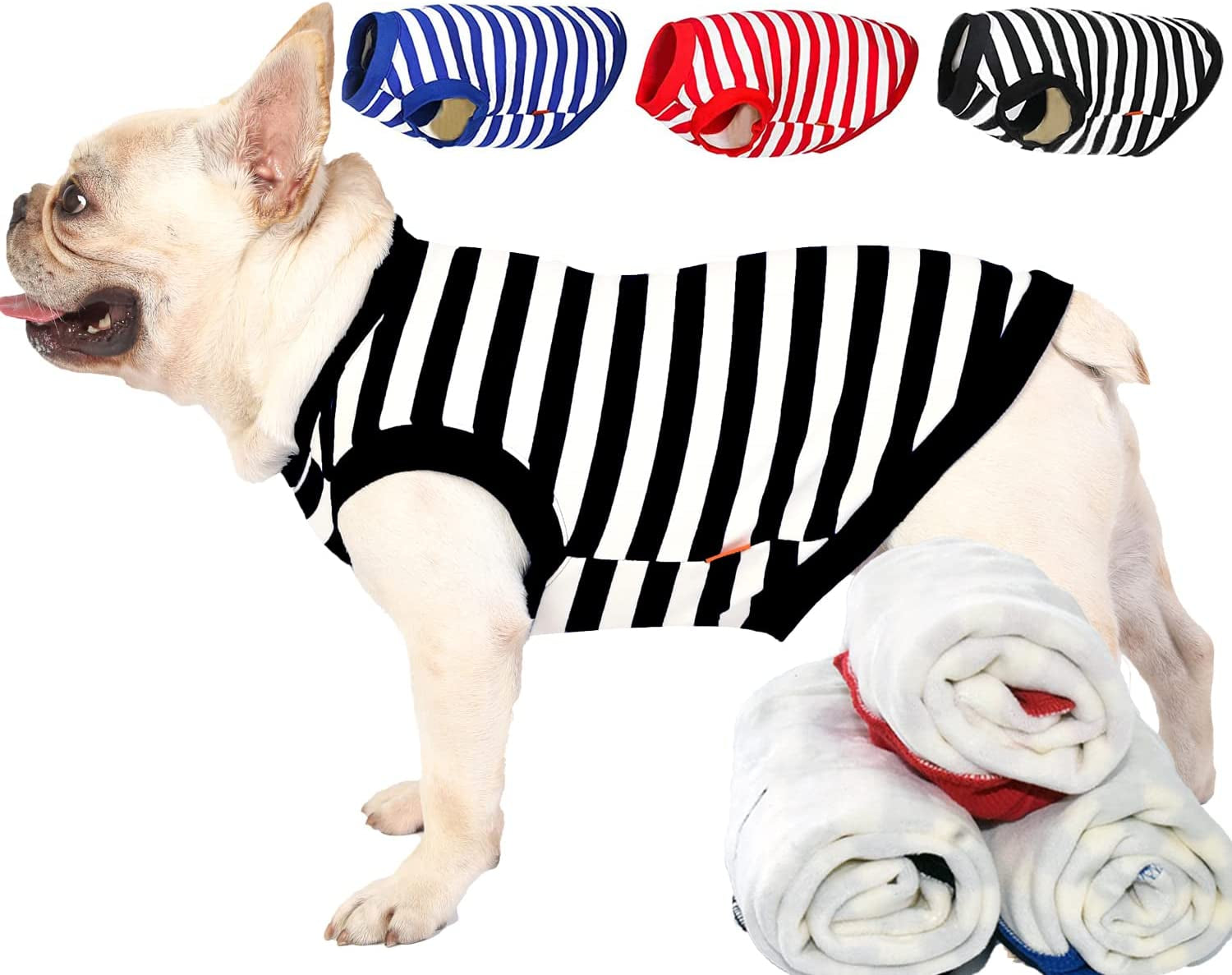  Uadonile Dog Pajamas, Striped Dog Pjs for Small Dogs