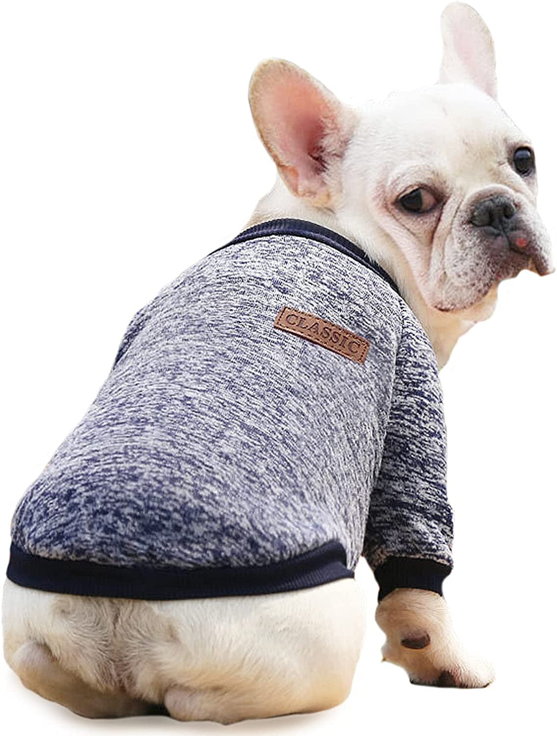 Dog Sweater Classic Dog Sweaters for Small Medium Dogs Warm and Soft Small Dog Sweater Puppy Sweaters for Small Dogs Winter Pet Dog Cat Sweater Clothes for Girls or Boys Animals & Pet Supplies > Pet Supplies > Dog Supplies > Dog Apparel LOVOUS Navy Blue X-Small (2.2-3.3lbs) 