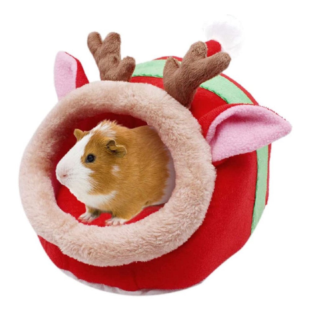 Mioliknya Guinea Pig Cave Beds Small Animal Cozy House Bedding Cage Bed Hamster Habitat Nest Cave Animals & Pet Supplies > Pet Supplies > Small Animal Supplies > Small Animal Habitats & Cages Mioliknya 11.42" x 10.63" x 7.48" Elk Shape 