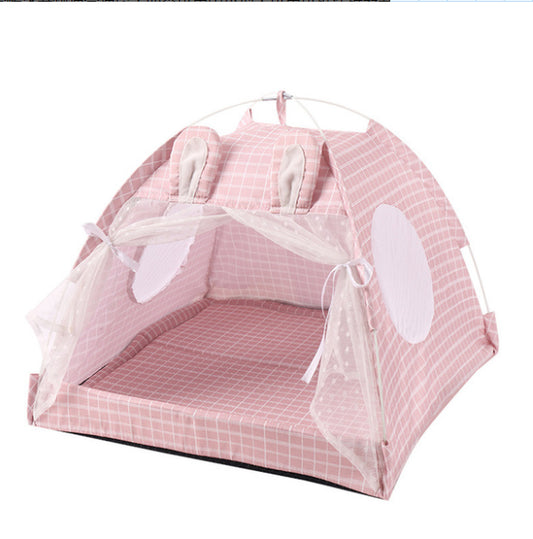 Dog Cat House Bed Pet Sleeping Warm Soft Tent Bed Supplies Animals & Pet Supplies > Pet Supplies > Dog Supplies > Dog Houses NYX L 22.04X 22.04X19.68" Pink 