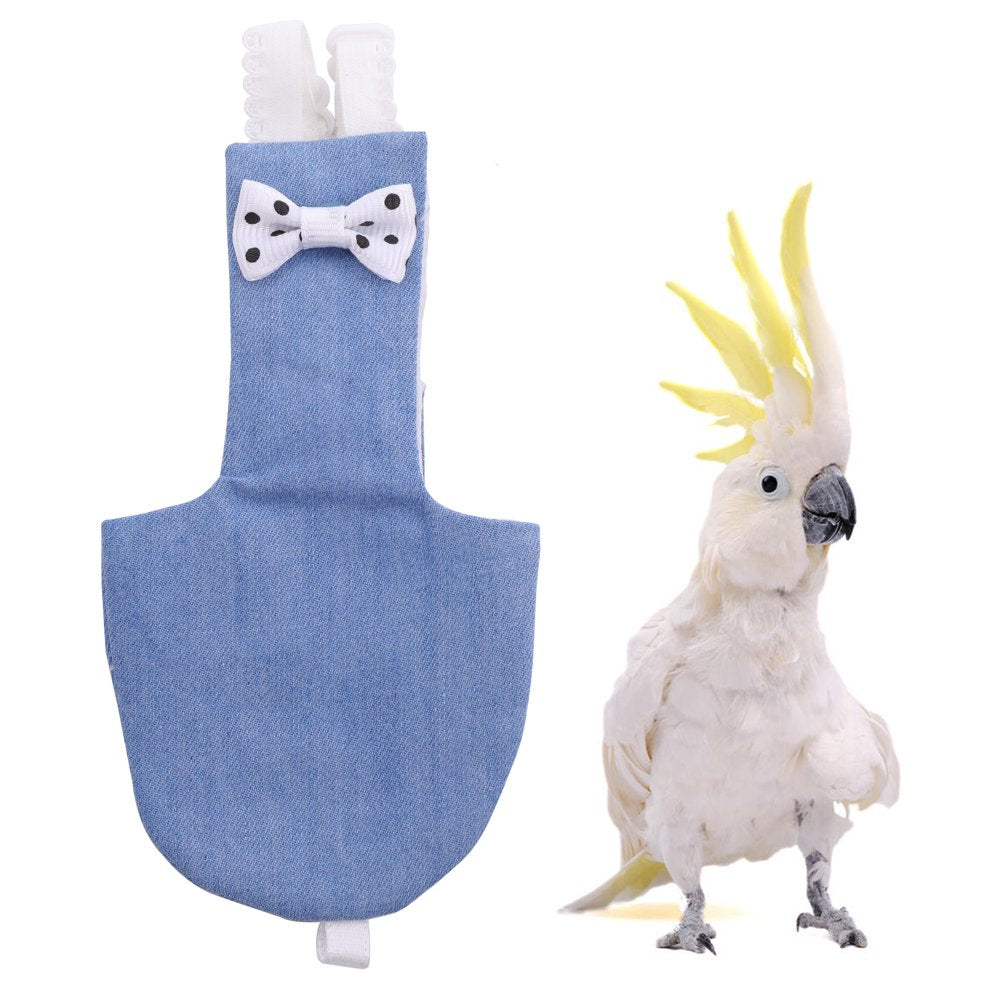 Parrot Flight Suits Diapers, Reusable Washable Parrot Nappies Clothes Flight Suit Dress, Soft Washable Breathable Nappy Diaper for Parrots Nappies Parakeet Cockatiel African Macaw Animals & Pet Supplies > Pet Supplies > Dog Supplies > Dog Diaper Pads & Liners PUMYPOREITY S  