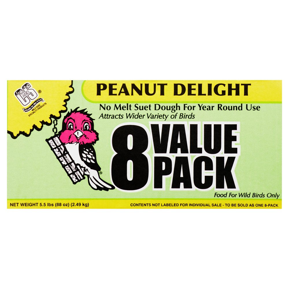 C&S Peanut Delight Value Pack, 8 Suet Cakes, Wild Bird Food Animals & Pet Supplies > Pet Supplies > Bird Supplies > Bird Food Central Garden and Pet   