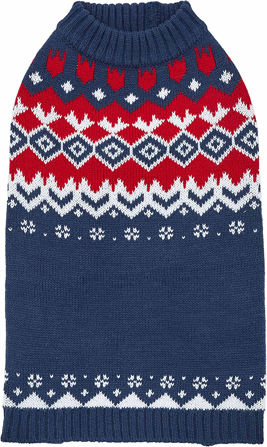 Blueberry Pet 2022/2023 New Christmas Family Scarf for Dog, Holiday Festive Fair Isle Dog Scarf in Navy Blue, Small/Medium Animals & Pet Supplies > Pet Supplies > Dog Supplies > Dog Apparel Blueberry Pet Dog Sweater - Navy Blue 22 inch (Pack of 1) 