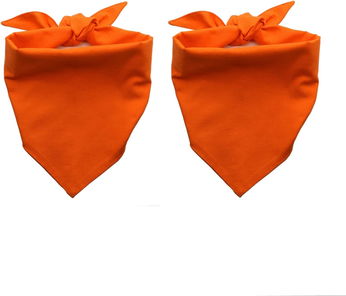 Eechicspace Plain Dog Bandana Blank Scarf Black Cotton for Small Medium Large Dogs 2 Pack Animals & Pet Supplies > Pet Supplies > Dog Supplies > Dog Apparel EechicSpace Orange Large (Pack of 2) 