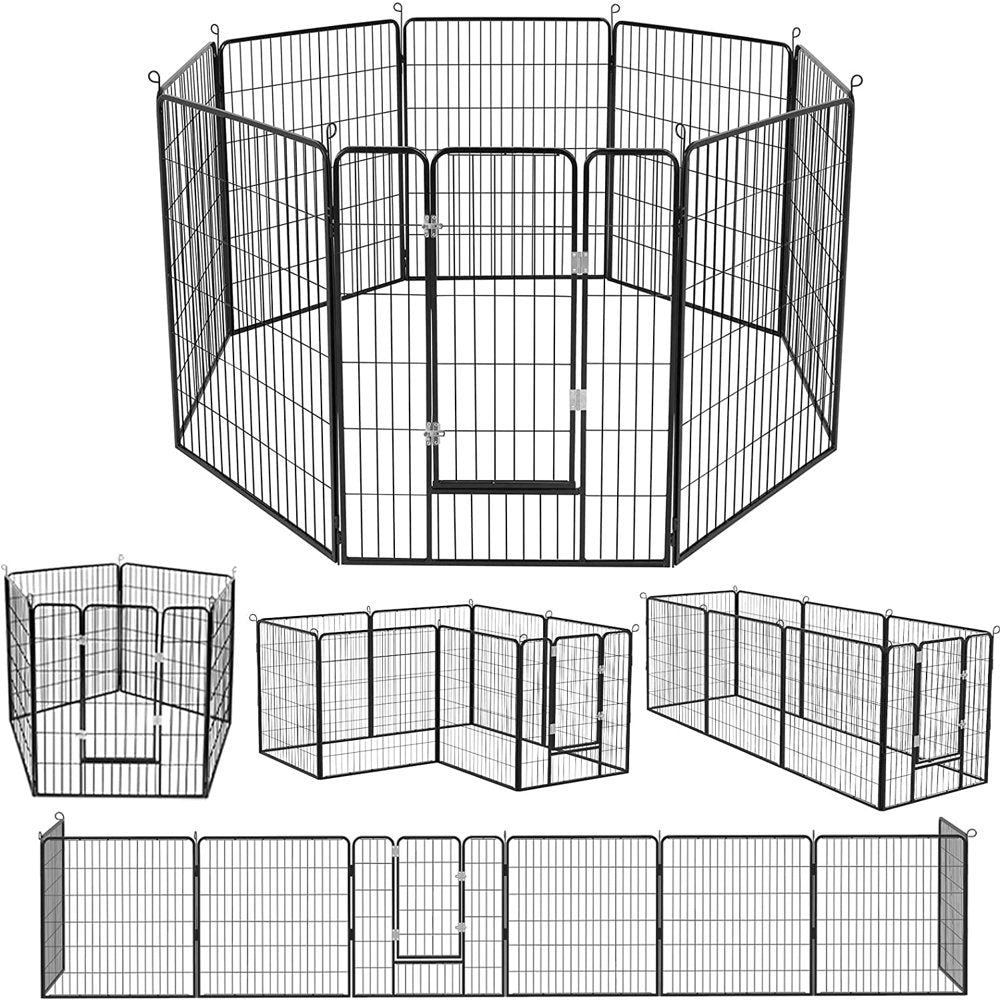 Vitesse Bold Dog Playpen for Outdoor, 24''/30''/40'' Height Metal Puppy Dog Fence Indoor Outdoor,Pet Exercise Pen for Rv,Camping,Yard