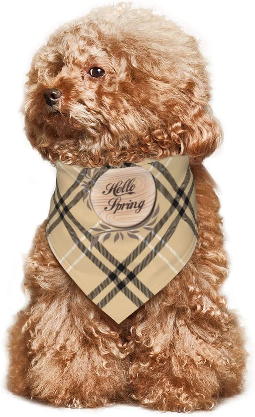 Hello Spring Wood Sign in Pet Decorative Triangle Scarf Pet Neckerchief Suitable for Dogs, Cats, Pets Breathable, Anti-Fouling Suitable for Dressing up Pets Animals & Pet Supplies > Pet Supplies > Dog Supplies > Dog Apparel OLYGLO   