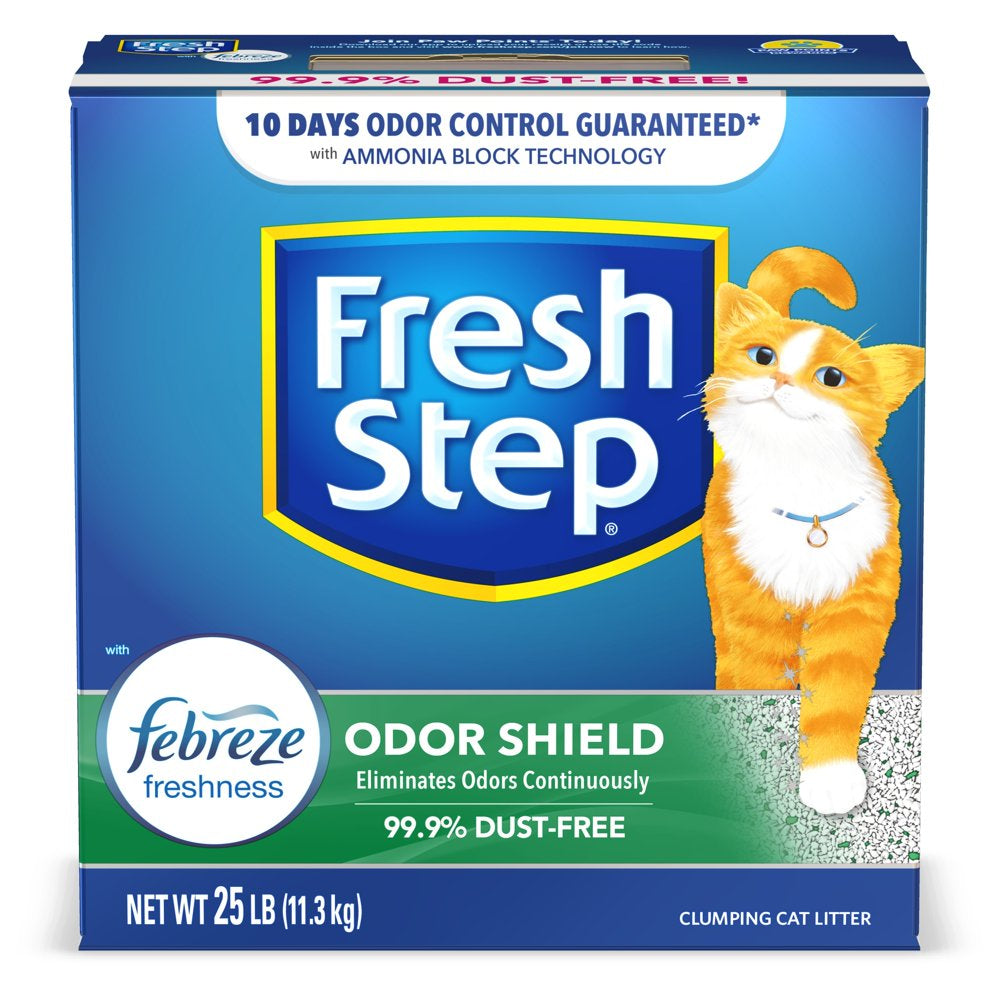 Fresh Step Odor Shield Scented Litter with the Power of Febreze, Clumping Cat Litter, 25 Pounds Animals & Pet Supplies > Pet Supplies > Cat Supplies > Cat Litter The Clorox Company   