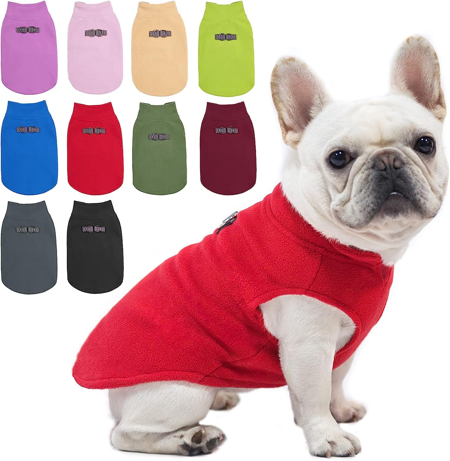 BEAUTYZOO Dog Fleece Vest Sweater Winter Jacket for Small and Medium Dogs with D-Ring Leash Cold Weather Coat Hoodie for XS S M Dogs Boy or Girls Animals & Pet Supplies > Pet Supplies > Dog Supplies > Dog Apparel BEAUTYZOO RED Small 