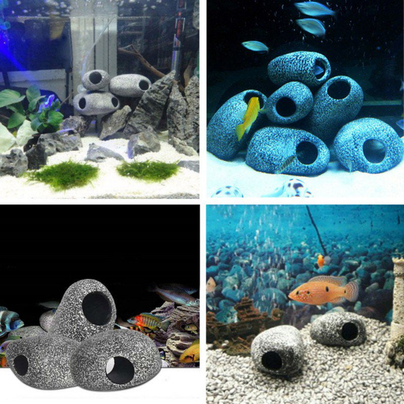 Cichlid Stone Decoration - Large Aquarium Rock - Fish Tank Hideaway Decor for African Cichlids