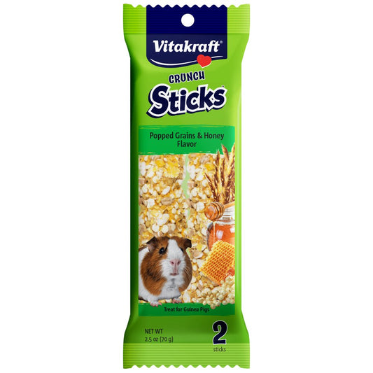 Vitakraft Crunch Sticks Guinea Pig Chewable Treats - Grain and Honey - Supports Healthy Teeth