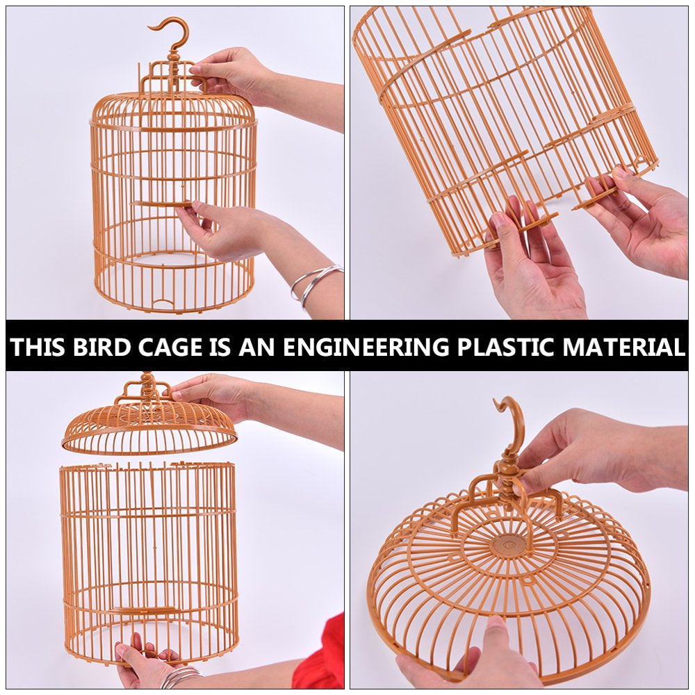 Cage Bird round Cages Hanging Parakeet Parrot Small Stand Budgie Parakeets Plastic Birds Travel Decorative Birdcage Animals & Pet Supplies > Pet Supplies > Bird Supplies > Bird Cages & Stands NUOLUX   