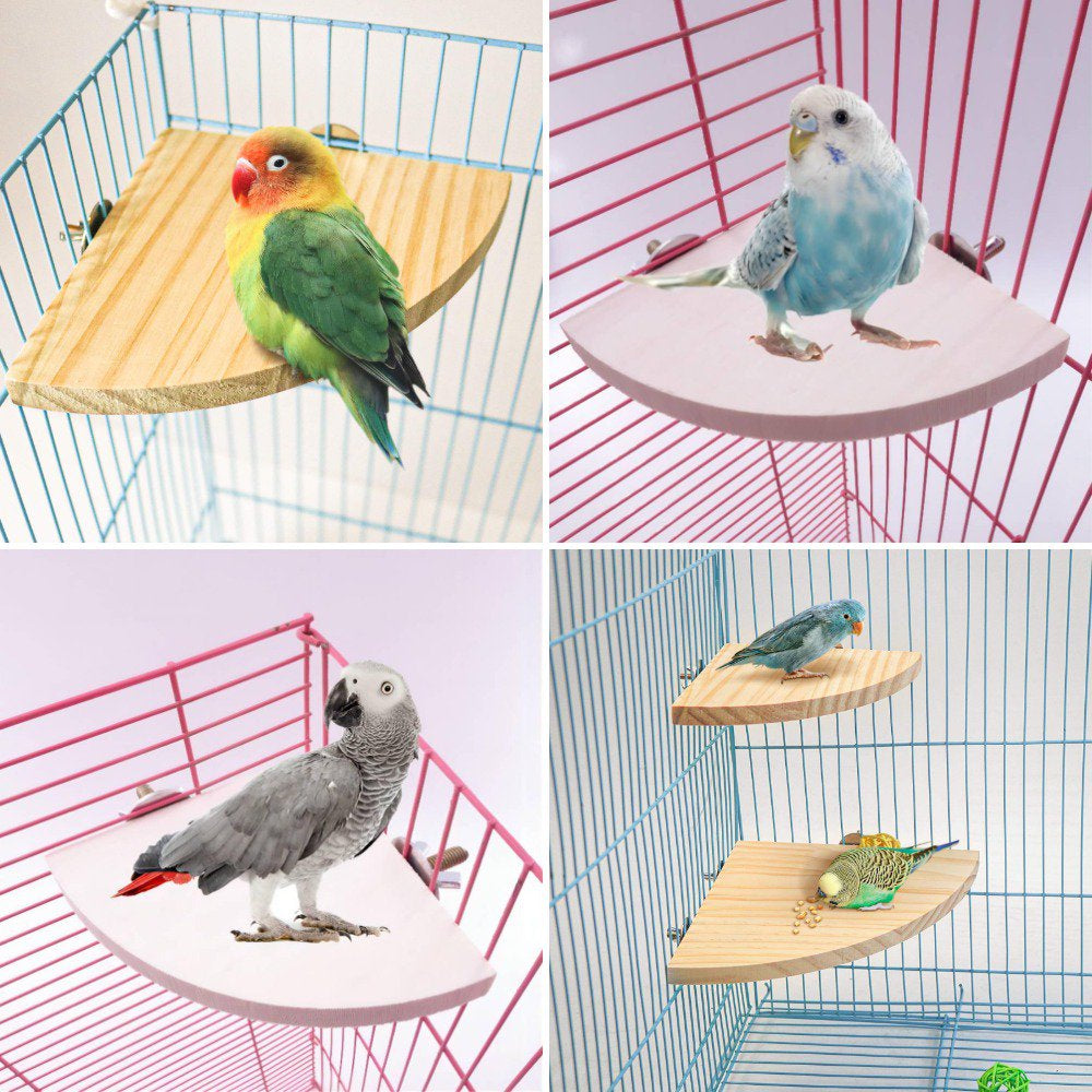 Bird Perch Platform, Parrot Stand Sector Playground Wood Perch Stand Toy Cage Accessories Exercise Toy for Parakeet Conure Cockatiel Budgie Gerbil Rat Mouse Chinchilla Hamster Animals & Pet Supplies > Pet Supplies > Bird Supplies > Bird Cage Accessories PS20220428   